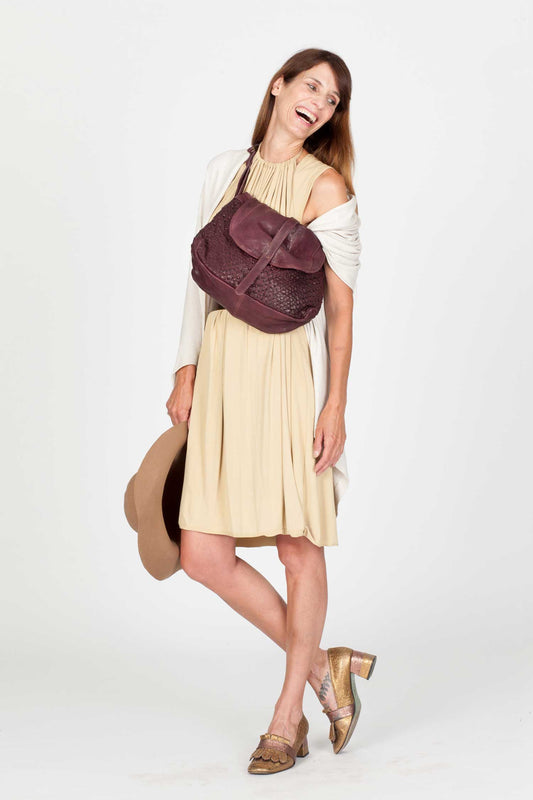 PRE ORDER discount 15%- Do saddle bag in plum perforated leather - use code PREORDER15 - DELIVERY IS ESTIMATED WITHIN APPROXIMATELY 30 DAYS FROM THE ORDER DATE- Made in Italy -