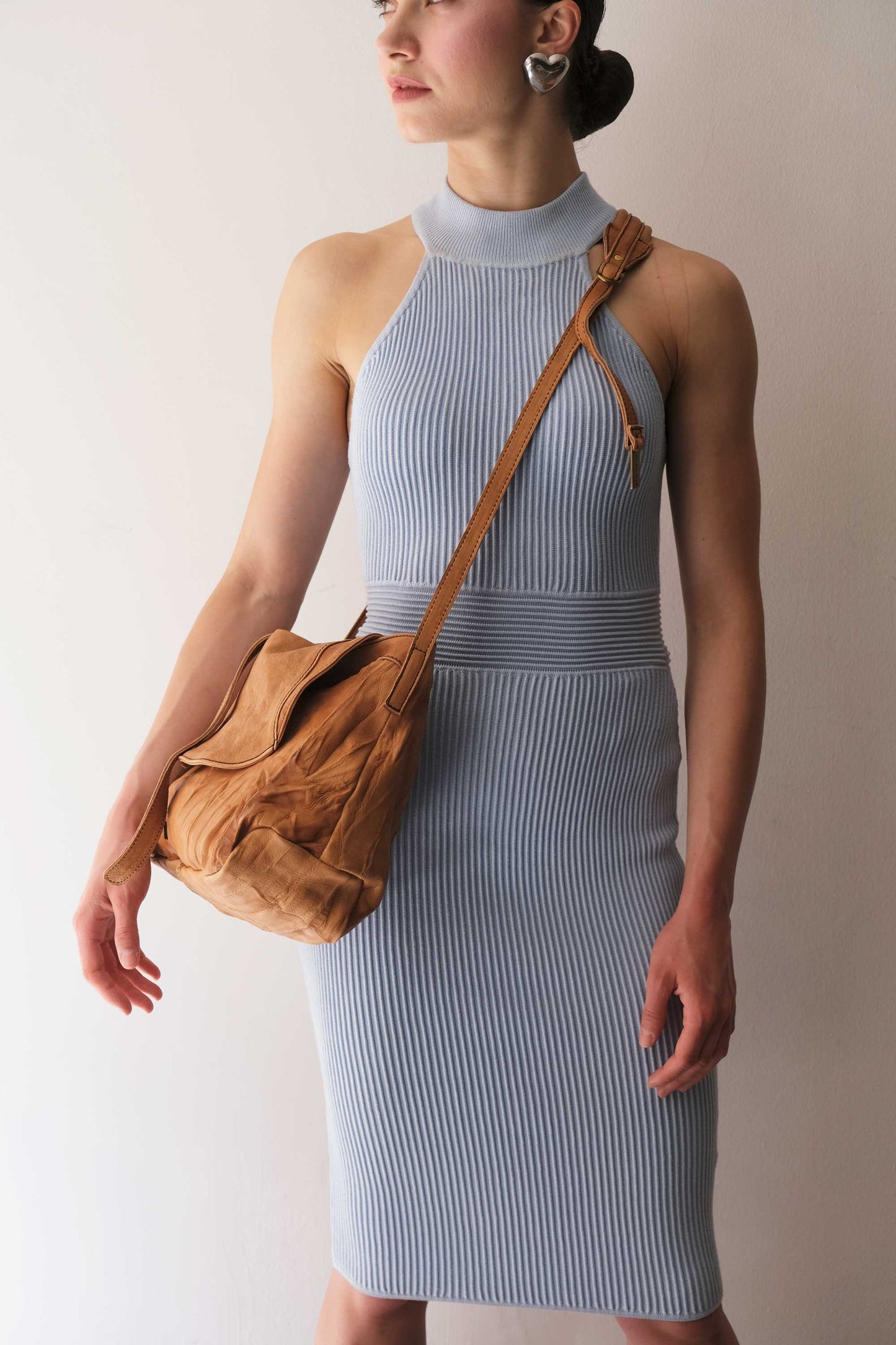 Do saddle bag cognac in soft nappa lomé - Made in Italy -