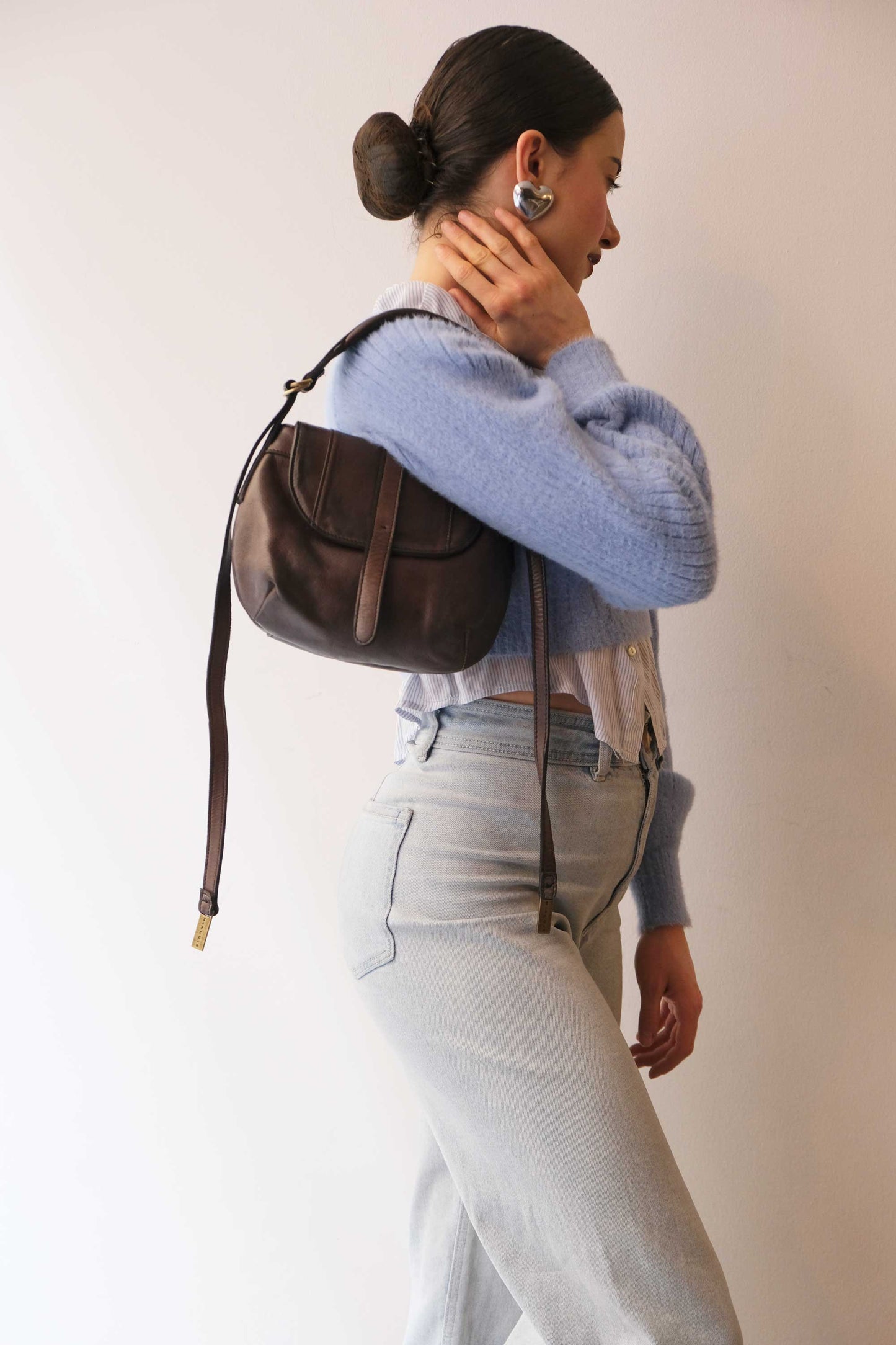 Do mini saddle bag in caffè turner calf soft leather - Made in Italy-