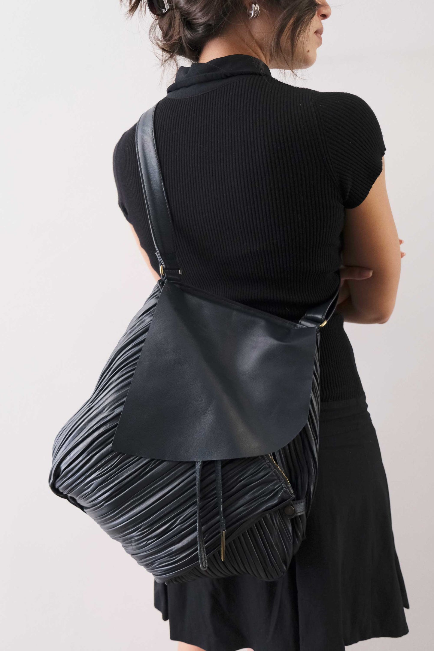PRE ORDER discount 15%- Gabri tote bag in pleated navy colour nappa leather- use code PREORDER15 - DELIVERY IS ESTIMATED WITHIN APPROXIMATELY 30 DAYS FROM THE ORDER DATE - Made in Italy -