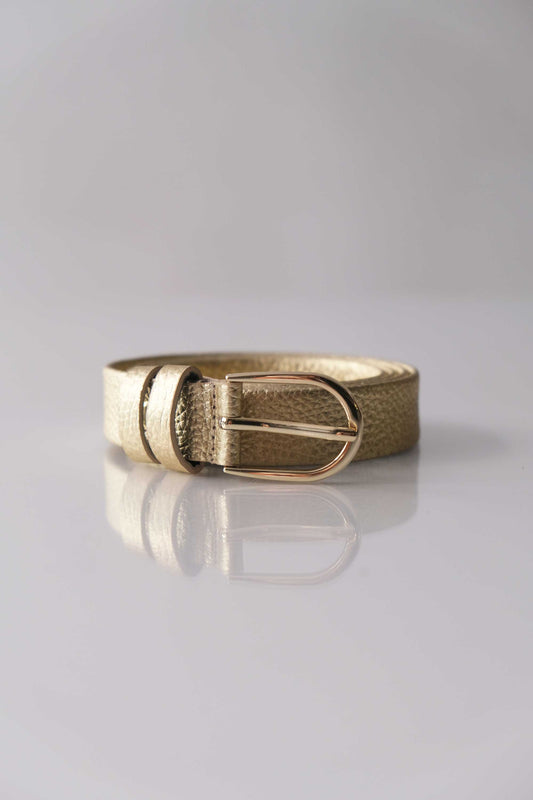 Belt Linea natural grain calf gold - Made in Italy -