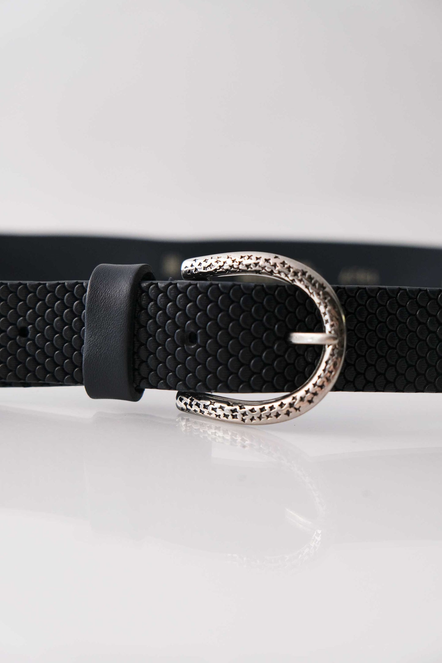 Belt Rombini embossed leather navy - Made in Italy
