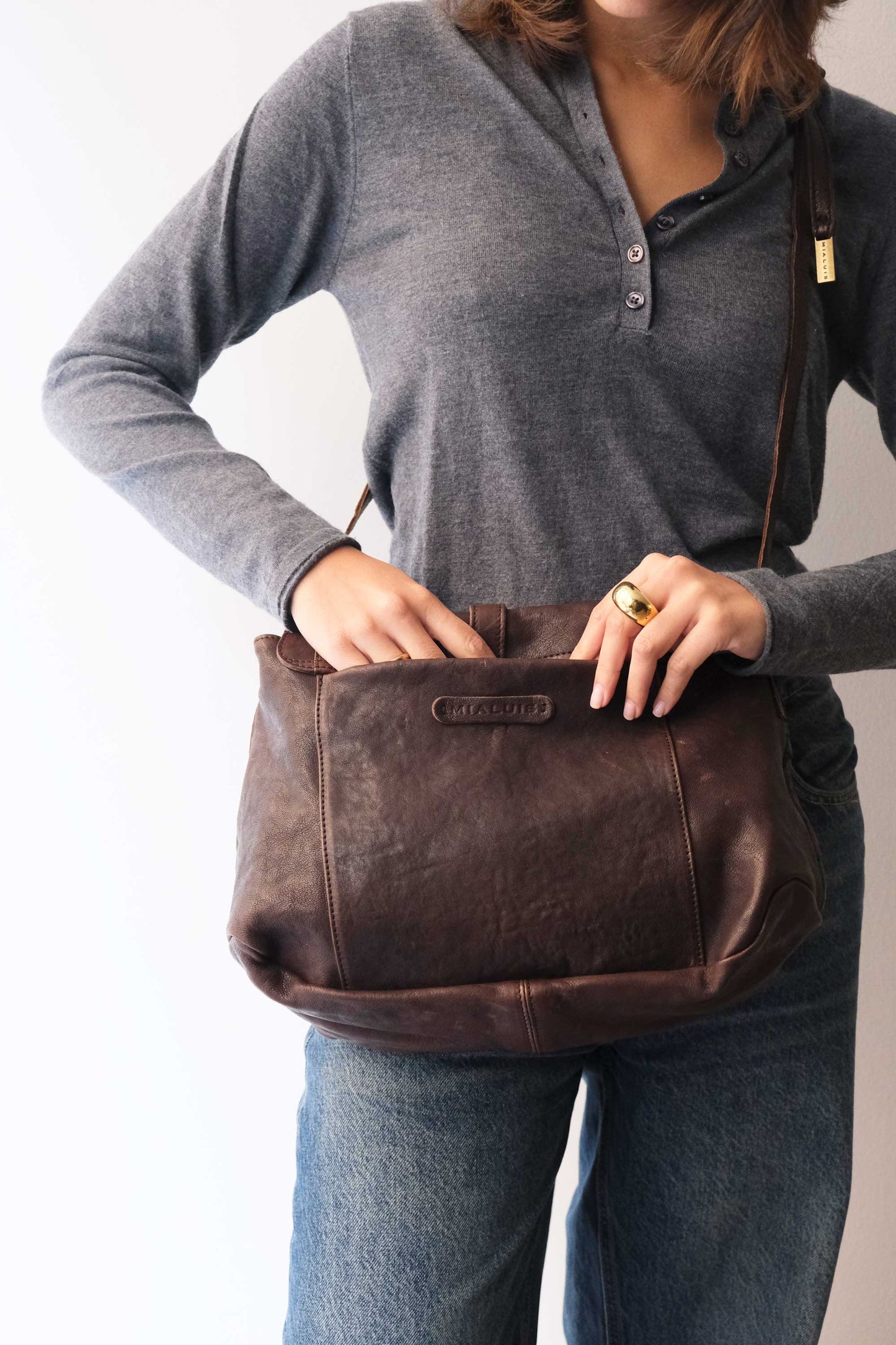 PRE ORDER discount 15%-Do saddle bag in brown perforated leather- use code PREORDER15 - DELIVERY IS ESTIMATED WITHIN APPROXIMATELY 30 DAYS FROM THE ORDER DATE- Made in Italy -