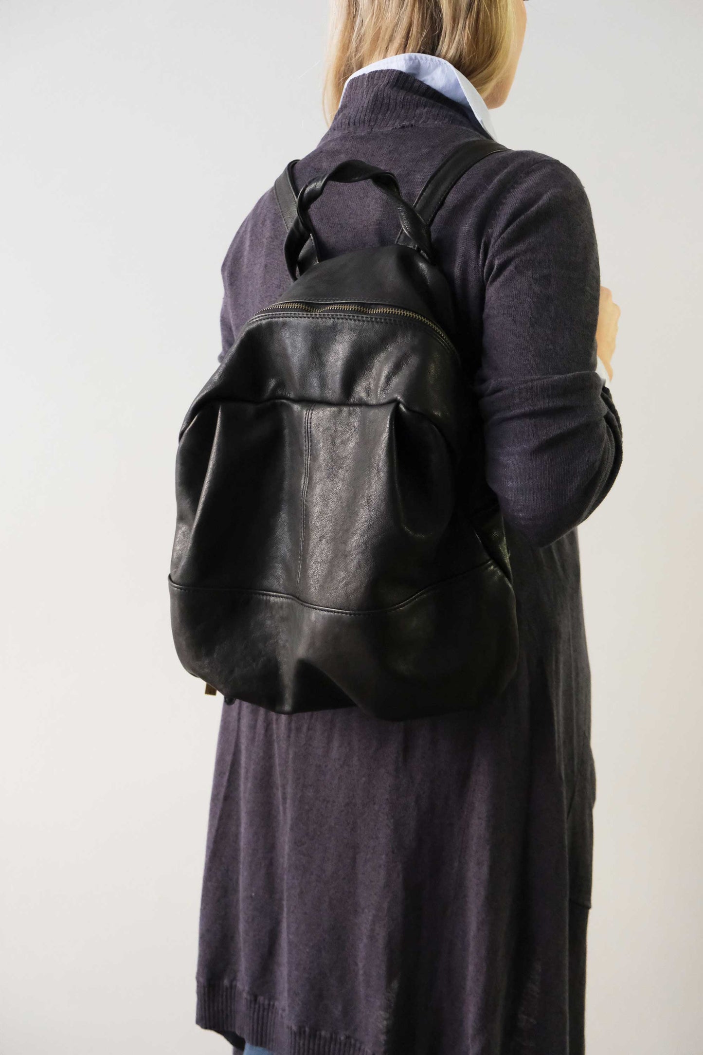 PRE ORDER discount 15%- Nerina backpack in black nappa leather- use code PREORDER15 - DELIVERY IS ESTIMATED WITHIN APPROXIMATELY 30 DAYS FROM THE ORDER DATE - Made in Italy -