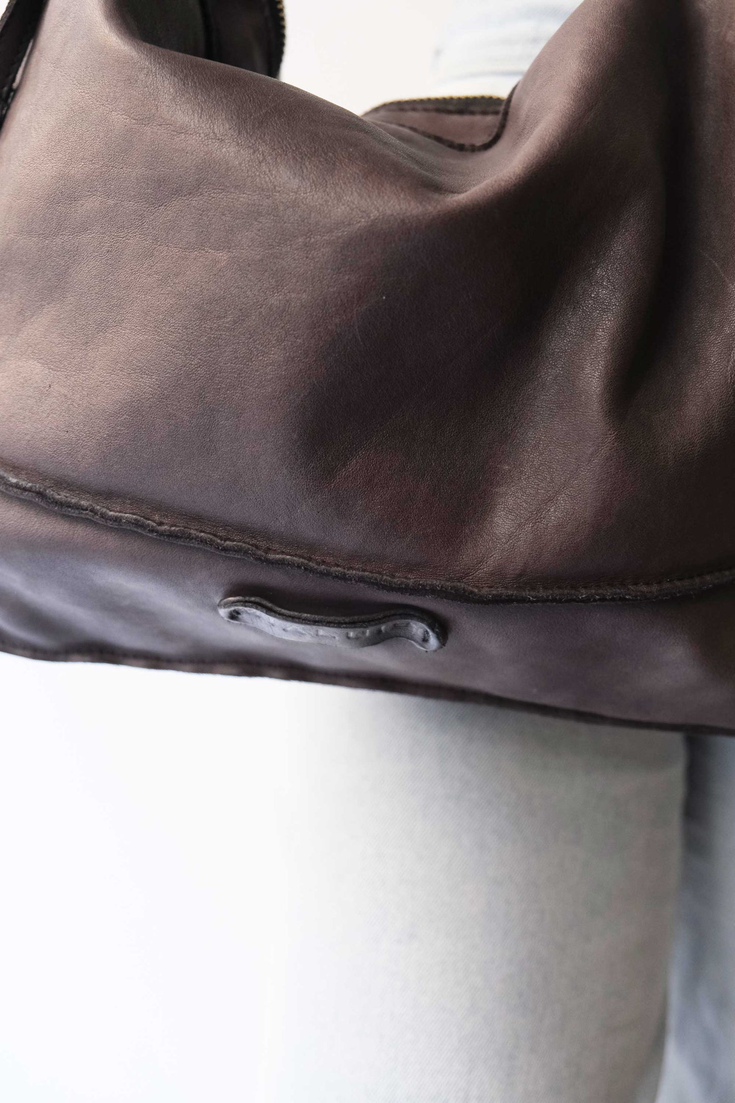 Rezoe brown garment-dyed leather - Made in Italy -