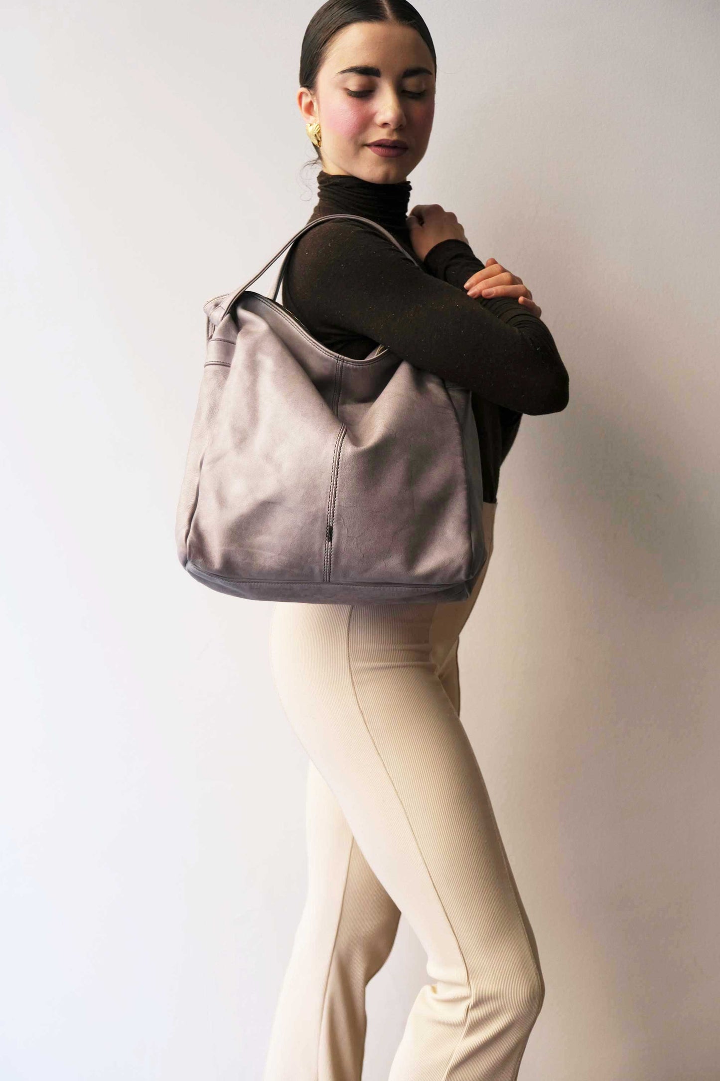 Valy in turner ash soft calf leather - Made in Italy -