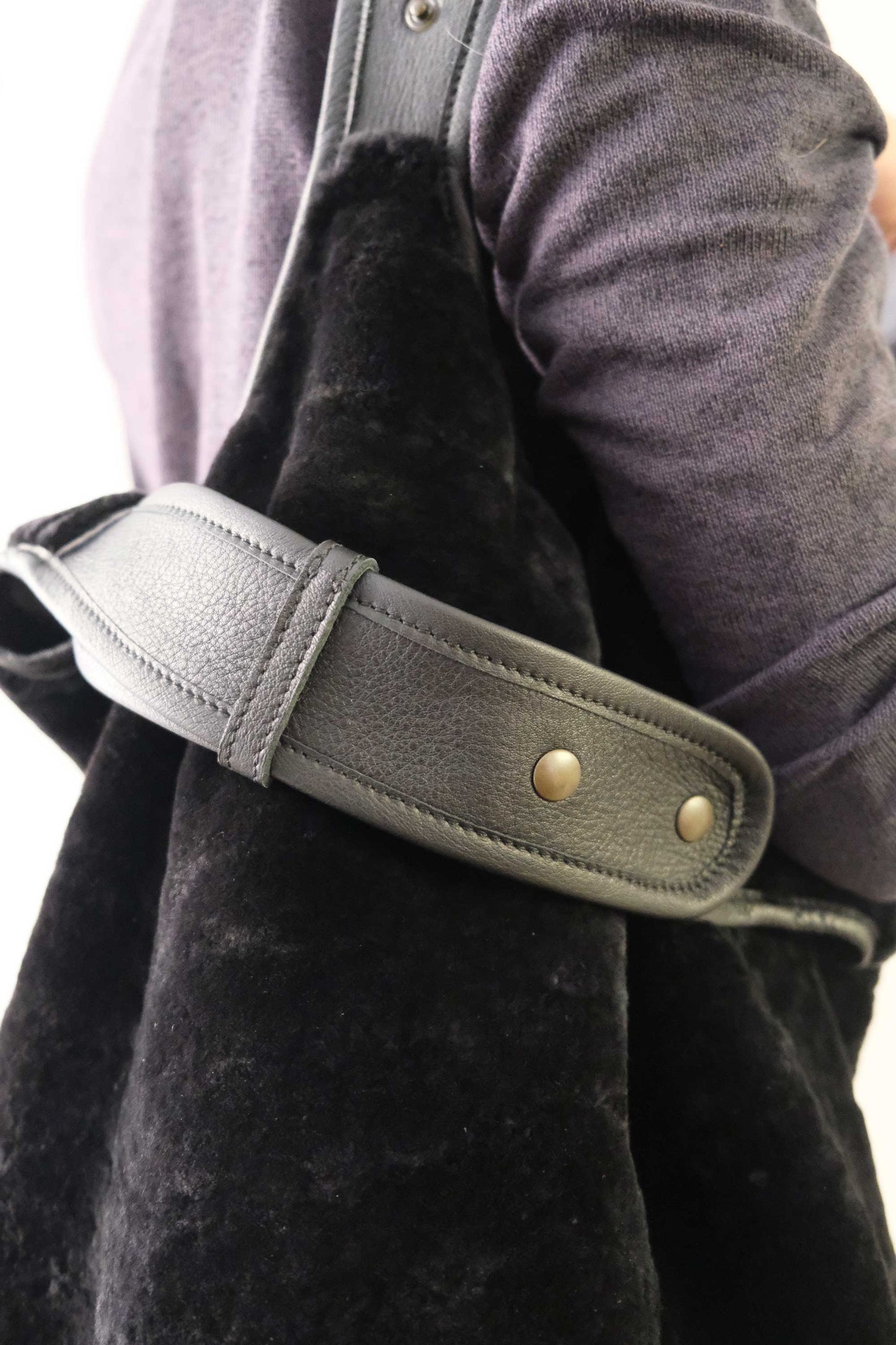 Lena tote bag in montone nera - Made in Italy -
