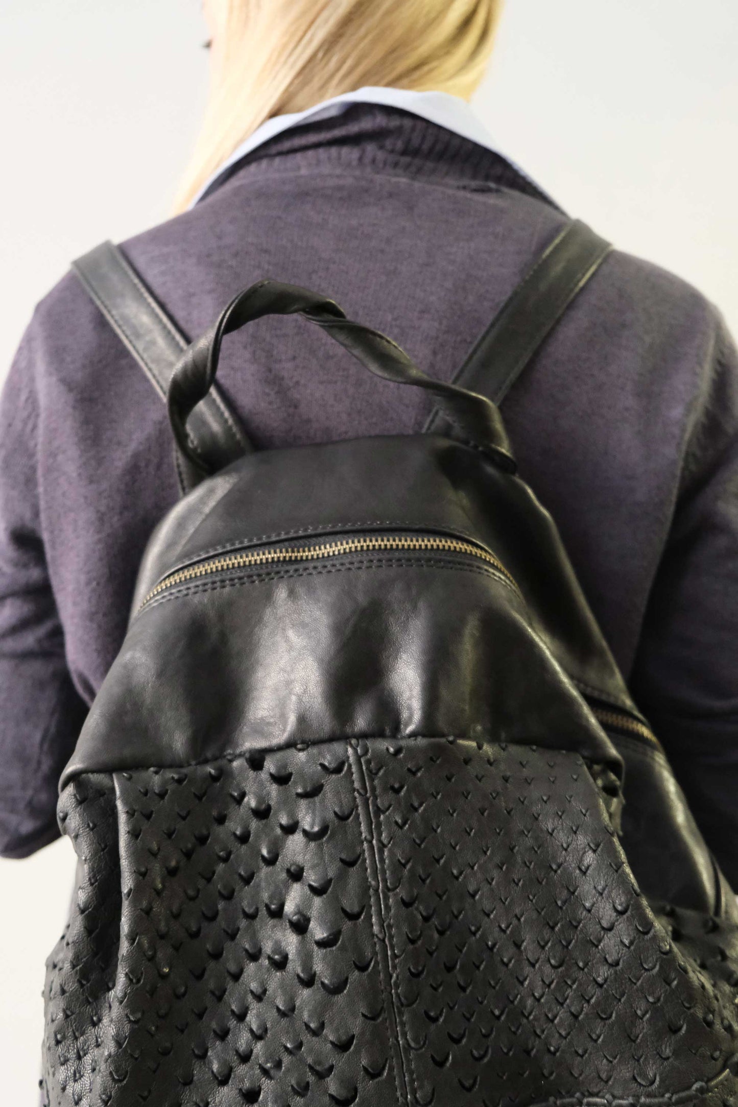 PRE ORDER discount 15%- Nerina backpack in perforated nappa - use code PREORDER15 - DELIVERY IS ESTIMATED WITHIN APPROXIMATELY 30 DAYS FROM THE ORDER DATE - Made in Italy -