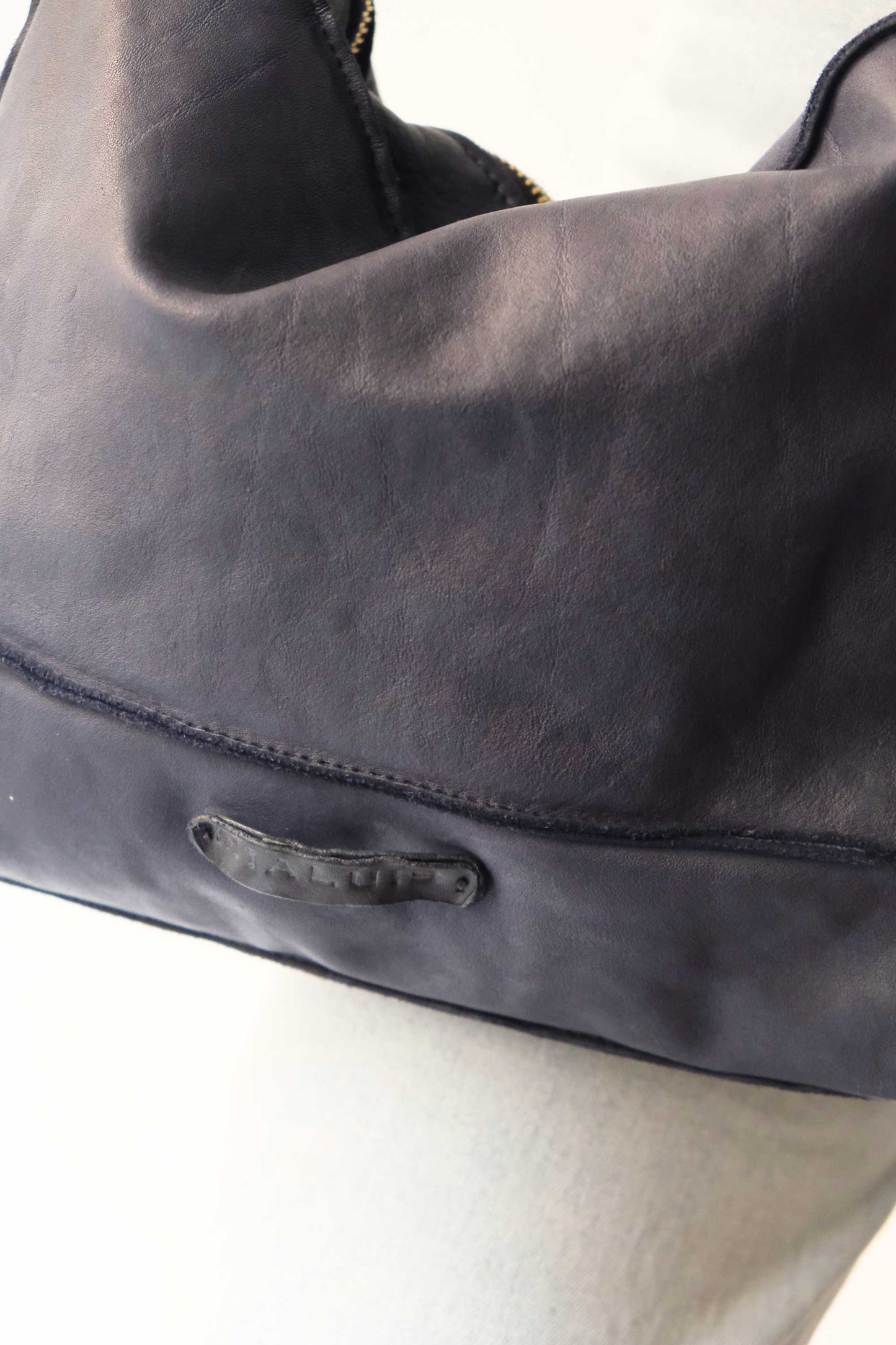 Rezoe navy garment-dyed leather - Made in Italy -