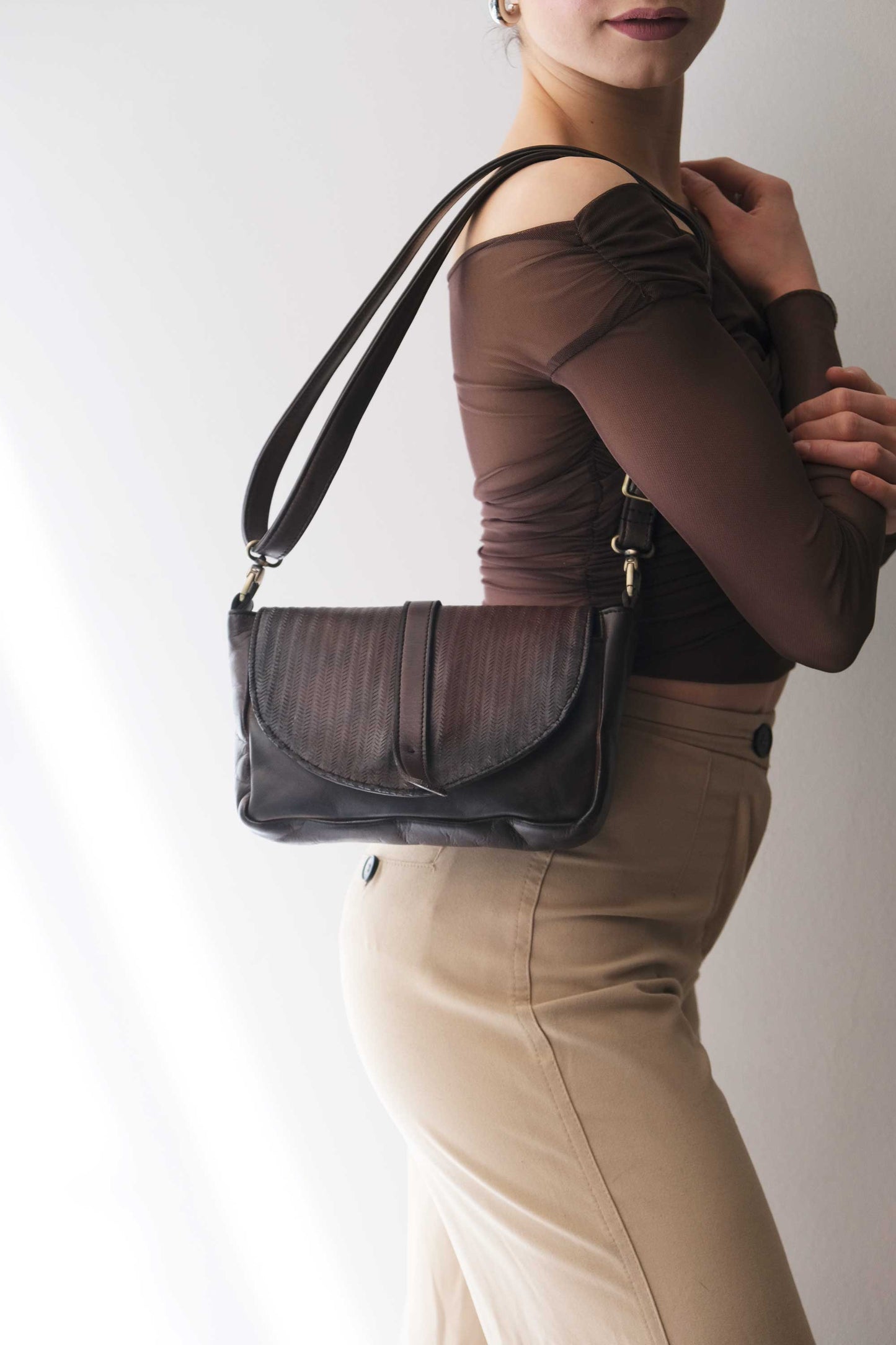Barbara in turner caffè soft leather  - Made in Italy -