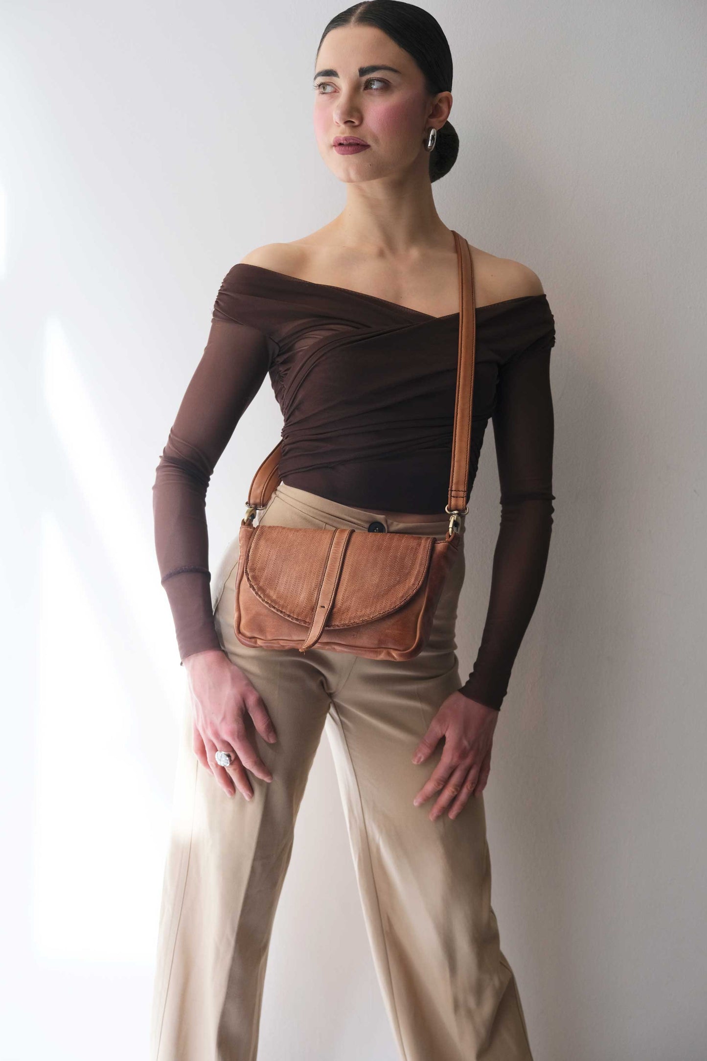Barbara in turner cognac soft leather  - Made in Italy -