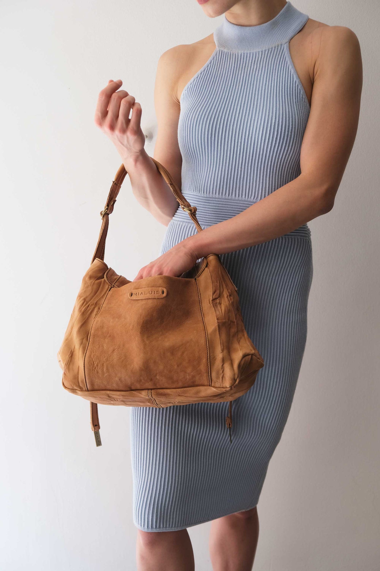 Do saddle bag cognac in soft nappa lomé - Made in Italy -