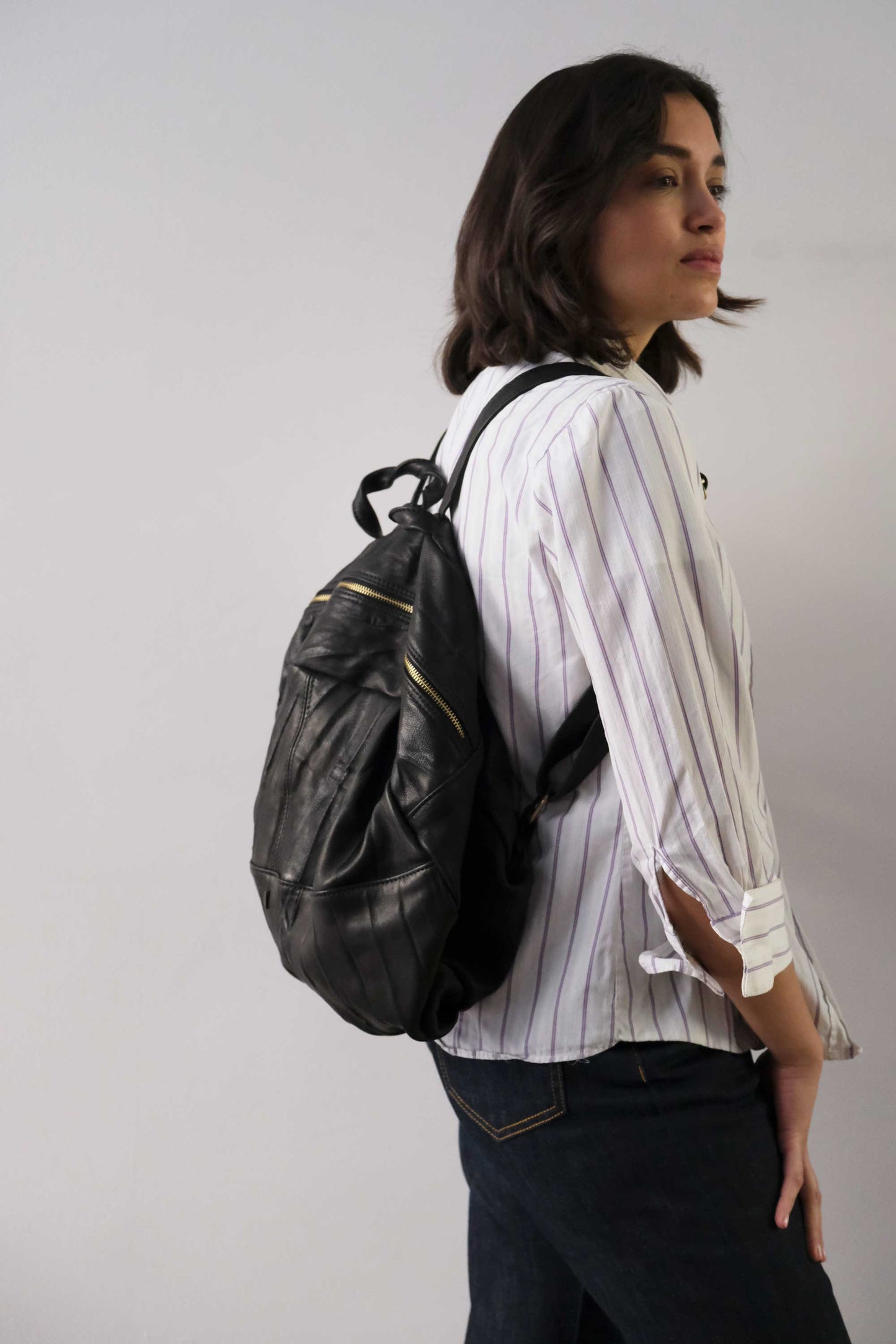 PRE ORDER discount 15%- Nerina backpack in leather black washed and soft lomè nappa leather - use code PREORDER15 - DELIVERY IS ESTIMATED WITHIN APPROXIMATELY 30 DAYS FROM THE ORDER DATE - Made in Italy -