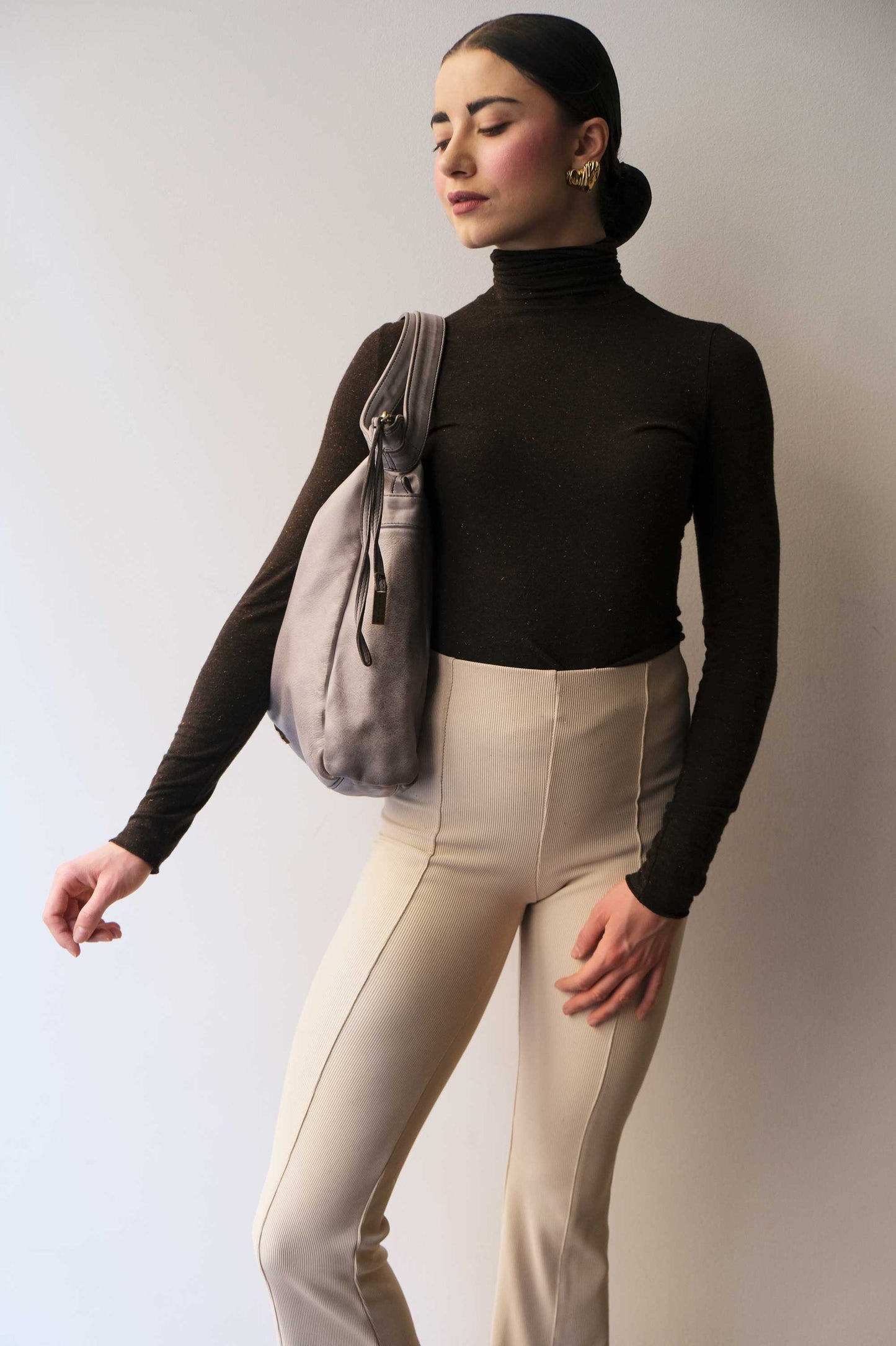 Valy in turner ash soft calf leather - Made in Italy -