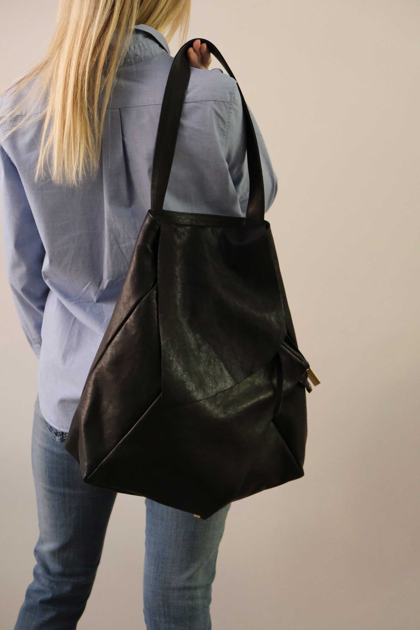 PRE ORDER discount 15%-Ferdi tote bag in black nappa leather  - use code PREORDER15 - ESTIMATED DELIVERY END SEPTEMBER - Made in Italy -