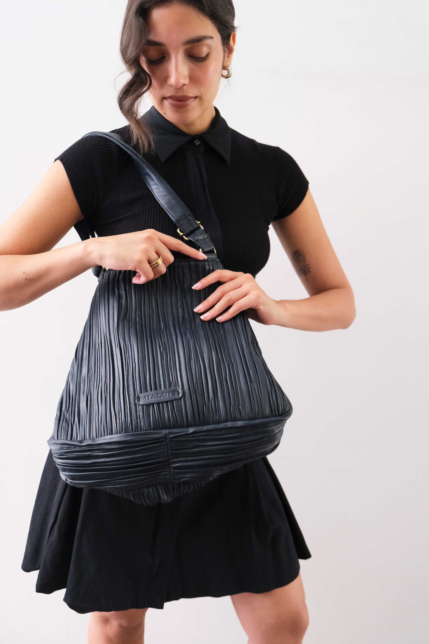 PRE ORDER discount 15%- Gabri tote bag in pleated navy colour nappa leather- use code PREORDER15 - DELIVERY IS ESTIMATED WITHIN APPROXIMATELY 30 DAYS FROM THE ORDER DATE - Made in Italy -