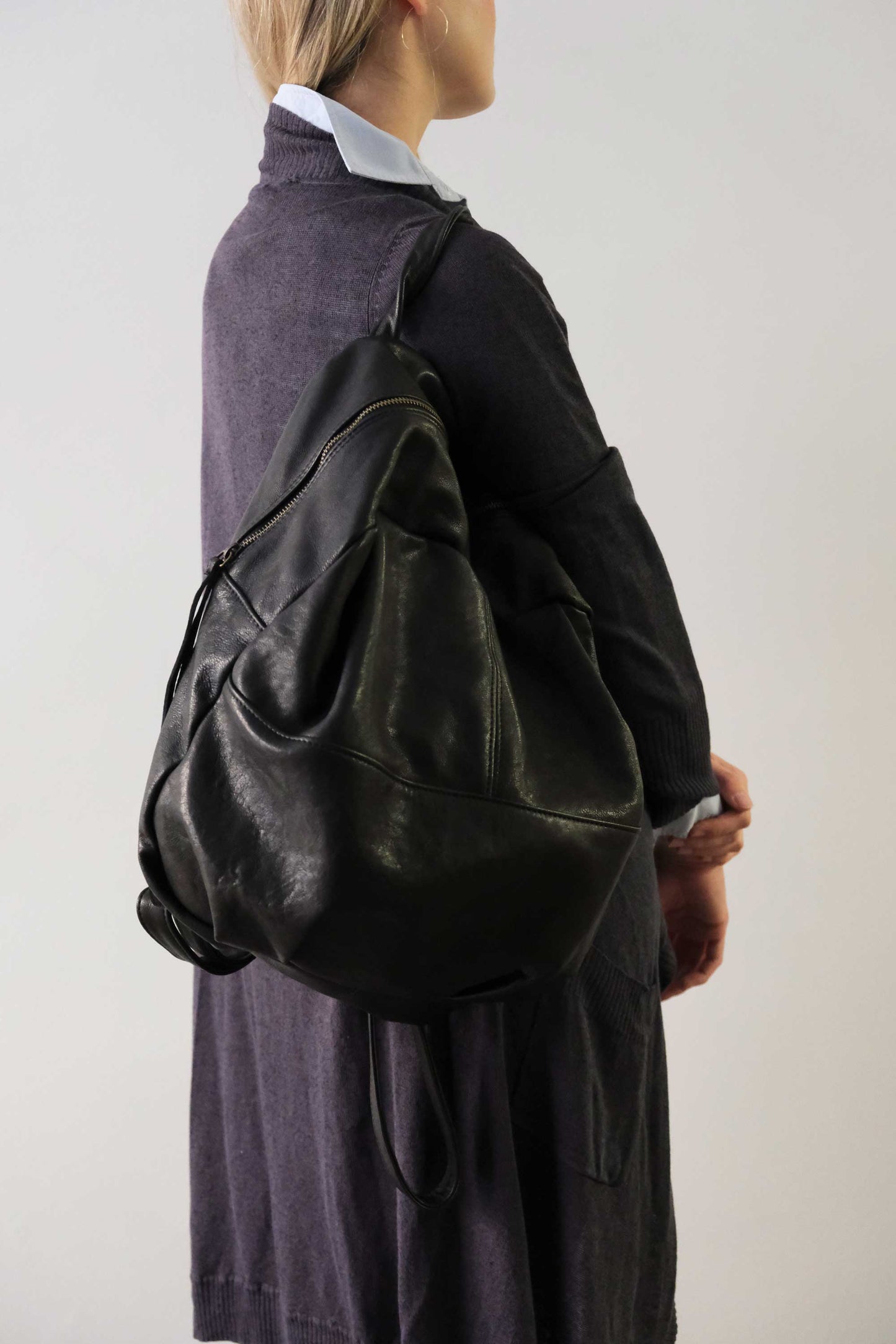 PRE ORDER discount 15%- Nerina backpack in black nappa leather- use code PREORDER15 - DELIVERY IS ESTIMATED WITHIN APPROXIMATELY 30 DAYS FROM THE ORDER DATE - Made in Italy -