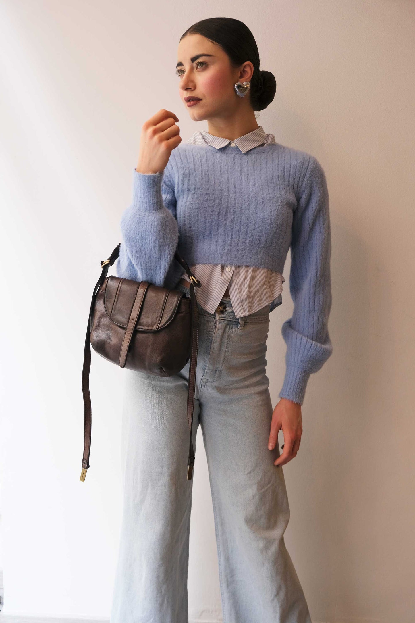 Do mini saddle bag in caffè turner calf soft leather - Made in Italy-