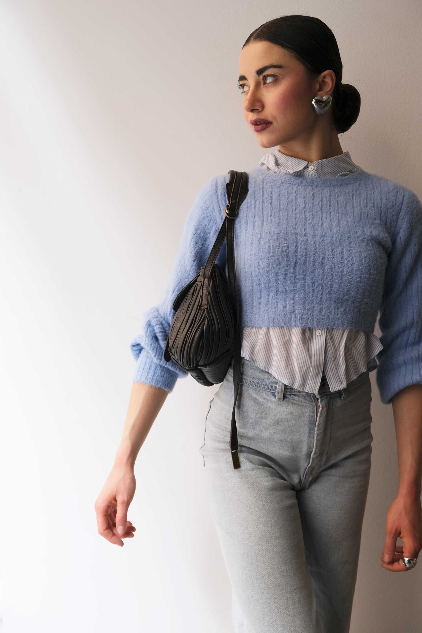 PRE ORDER discount 15%- Do mini saddle bag in pleated brown colour nappa leather - use code PREORDER15 - DELIVERY IS ESTIMATED WITHIN APPROXIMATELY 30 DAYS FROM THE ORDER DATE- Made in Italy -