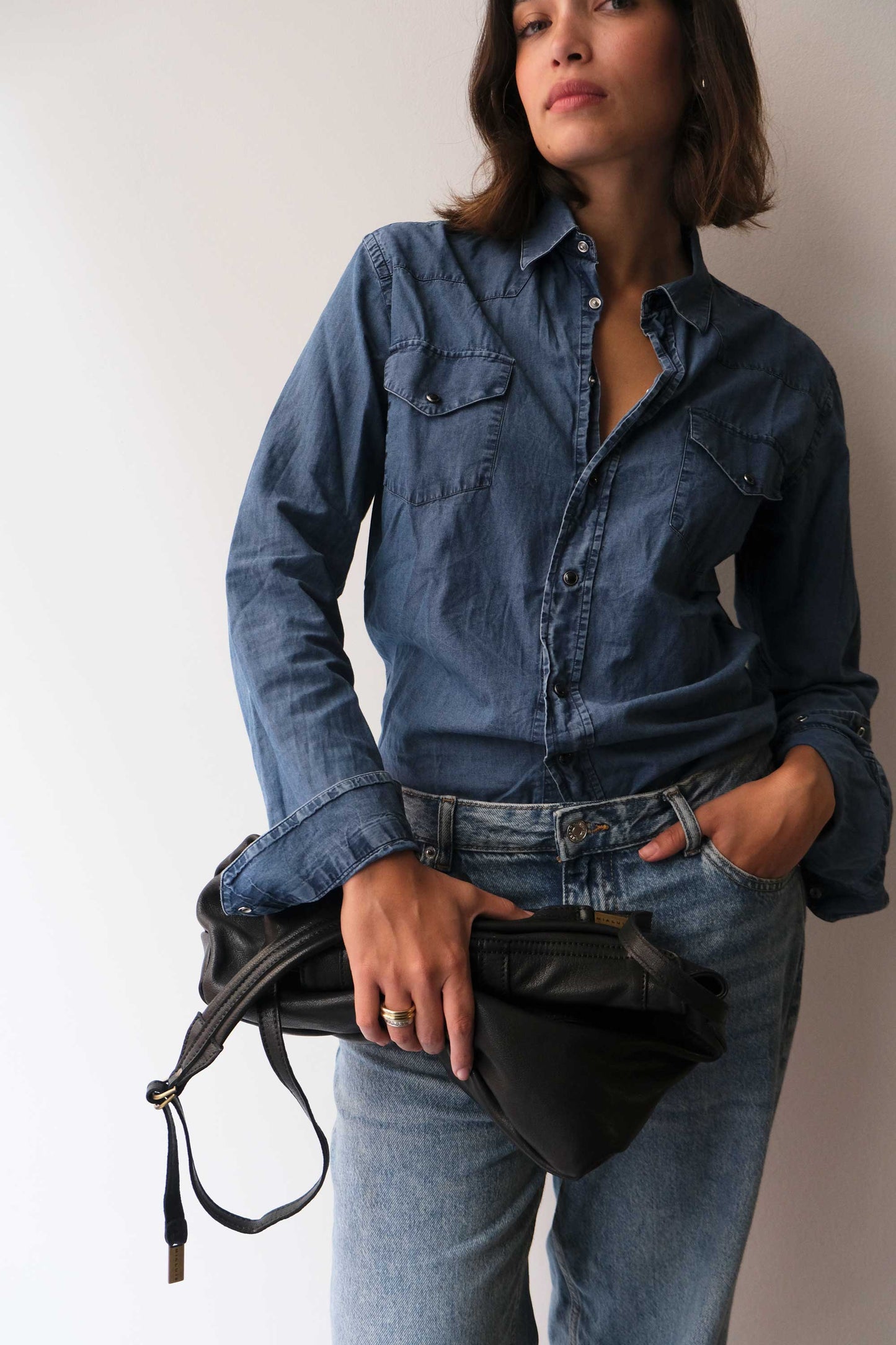 Do saddle bag in black soft nappa - Made in Italy -