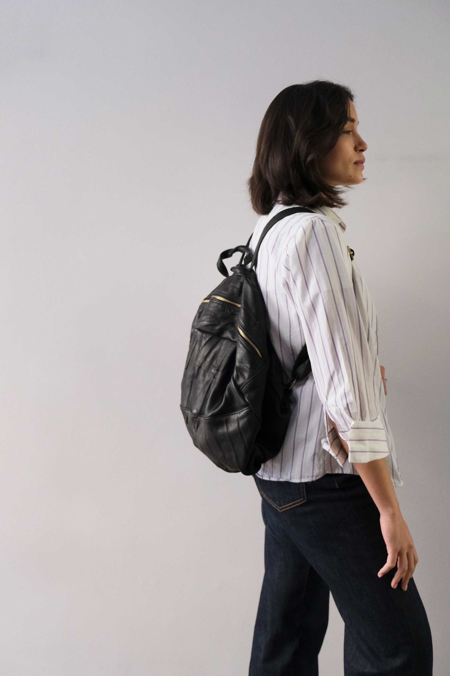PRE ORDER discount 15%- Nerina backpack in leather black washed and soft lomè nappa leather - use code PREORDER15 - DELIVERY IS ESTIMATED WITHIN APPROXIMATELY 30 DAYS FROM THE ORDER DATE - Made in Italy -