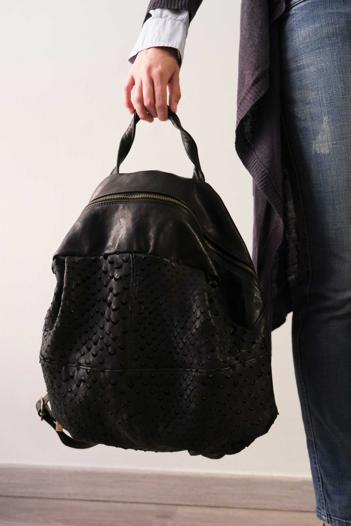 PRE ORDER discount 15%- Nerina backpack in perforated nappa - use code PREORDER15 - DELIVERY IS ESTIMATED WITHIN APPROXIMATELY 30 DAYS FROM THE ORDER DATE - Made in Italy -
