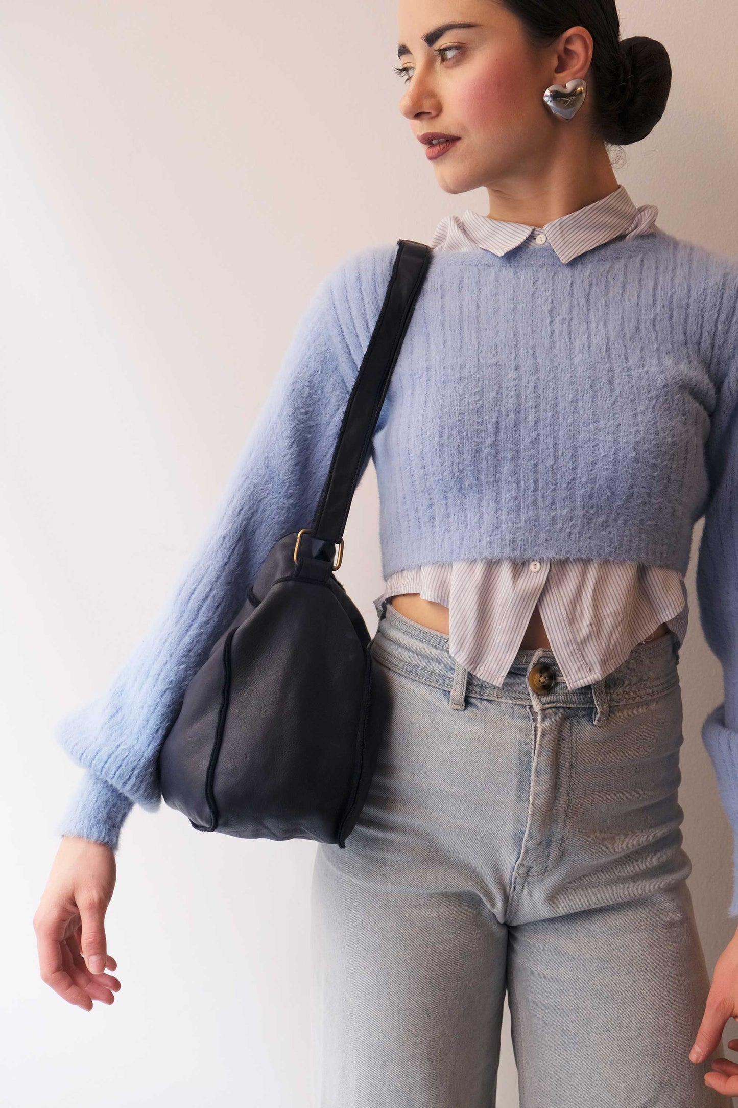 Rechi Big navy garment-dyed leather - Made in Italy -